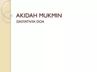 akidah mukmin