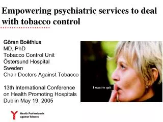Empowering psychiatric services to deal with tobacco control