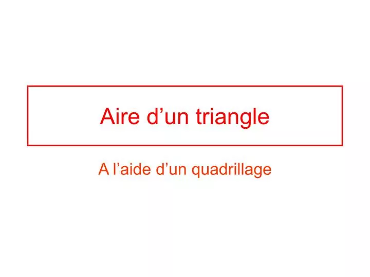 aire d un triangle