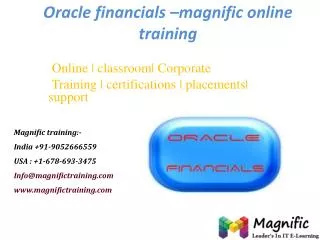 Oracle financials –magnific online training