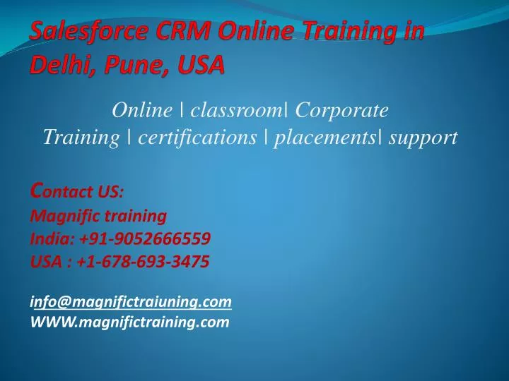 salesforce crm online training in delhi pune usa