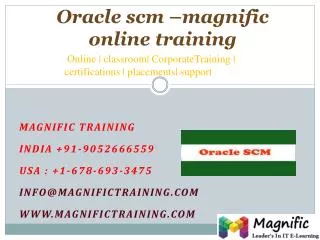 Oracle scm –magnific online training