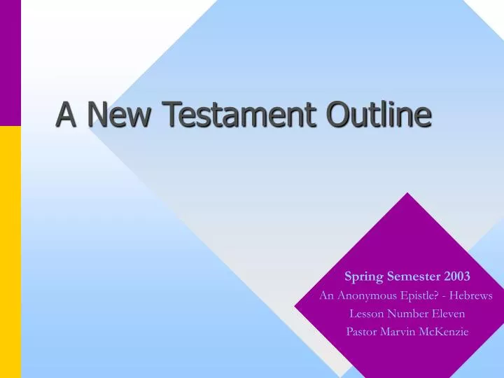a new testament outline