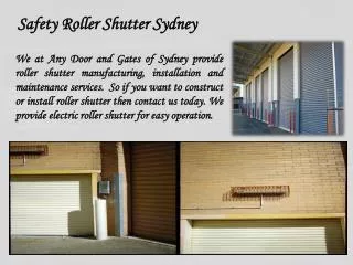 Safety Roller Shutter Sydney
