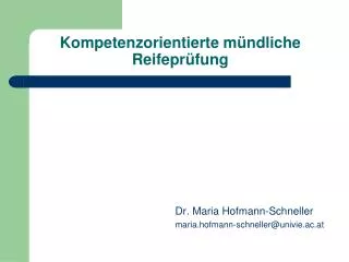 kompetenzorientierte m ndliche reifepr fung