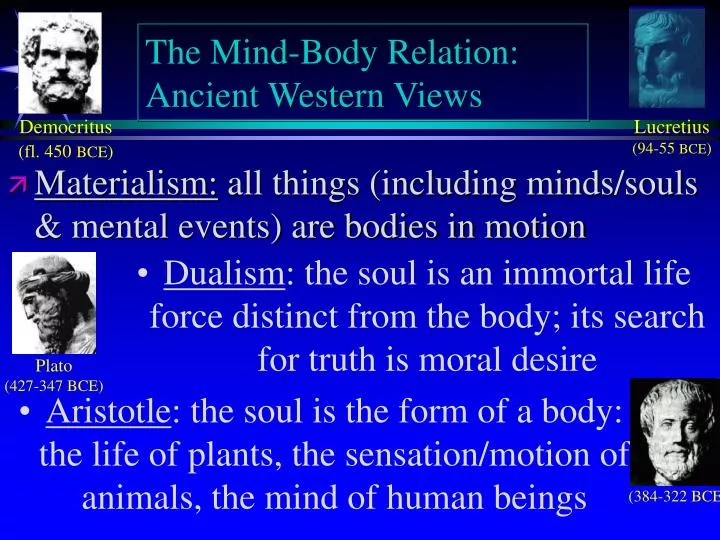 the mind body relation ancient western views