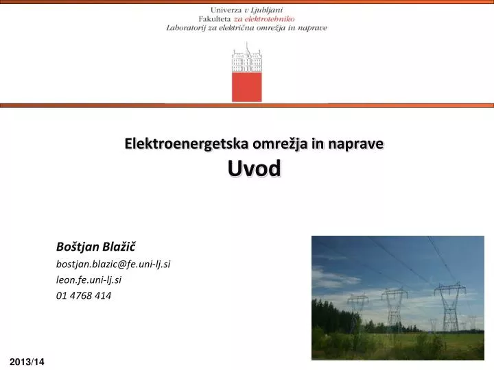 elektroenergetska omre ja in naprave uvod