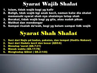 syarat shah shalat