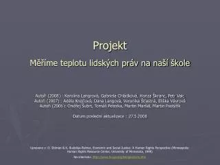 projekt m me teplotu lidsk ch pr v na na kole