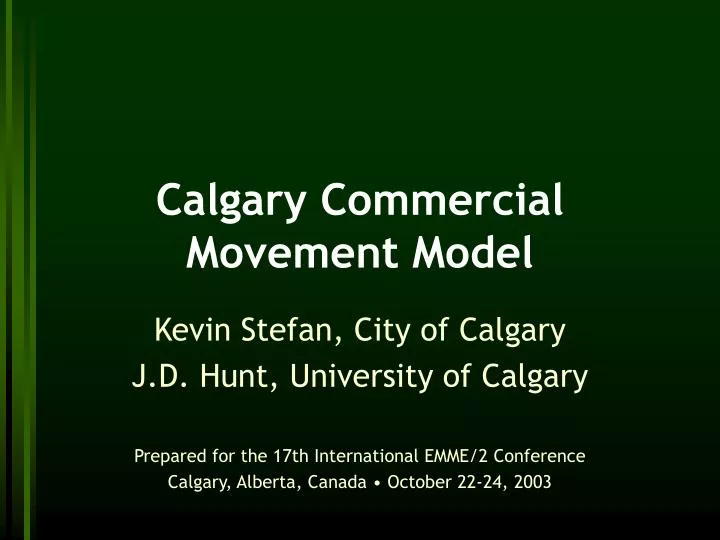calgary commercial movement model