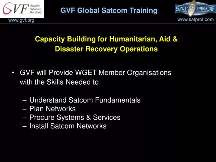 capacity building for humanitarian aid disaster recovery operations