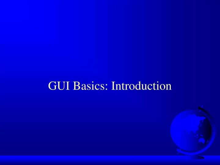 gui basics introduction