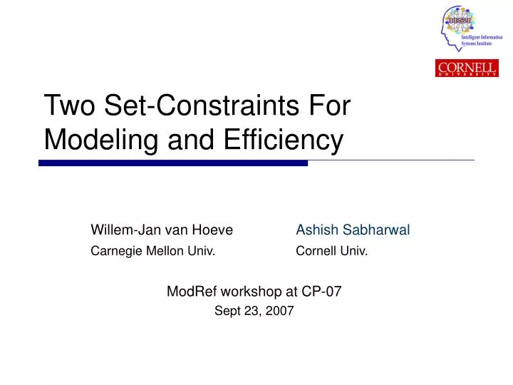 two set constraints for modeling and efficiency