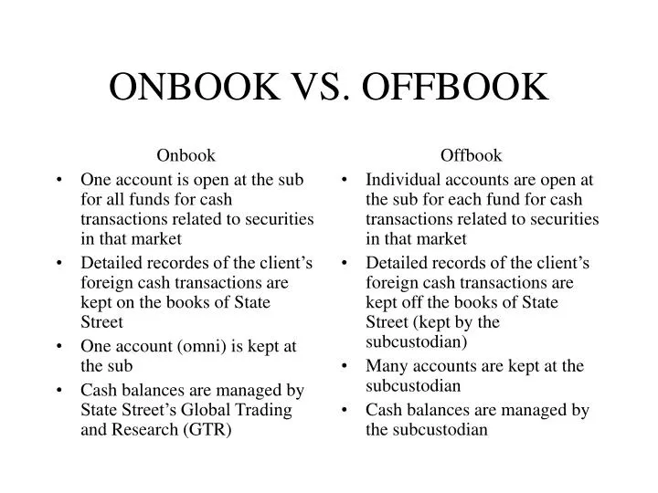 onbook vs offbook