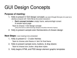 GUI Design Concepts