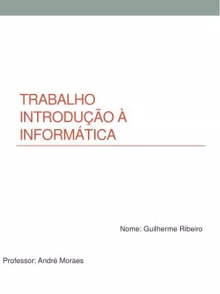trabalho introdu o inform tica