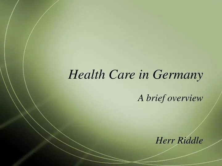 health care in germany