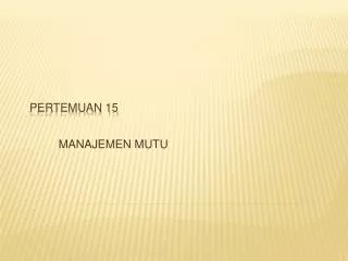 manajemen mutu