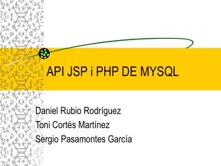 api jsp i php de mysql