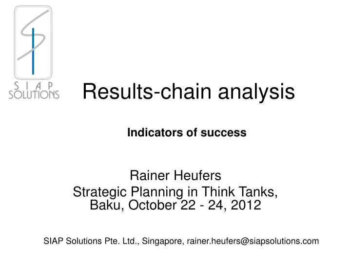 results chain analysis