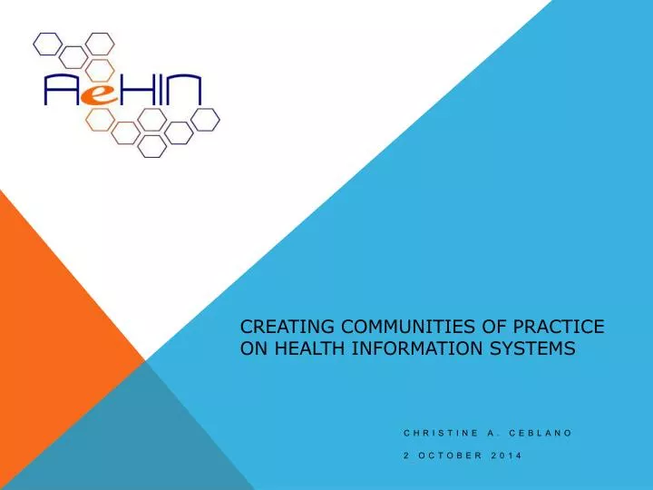 creating communities of practice on health information systems