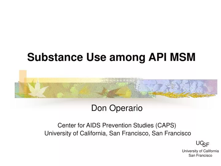 substance use among api msm