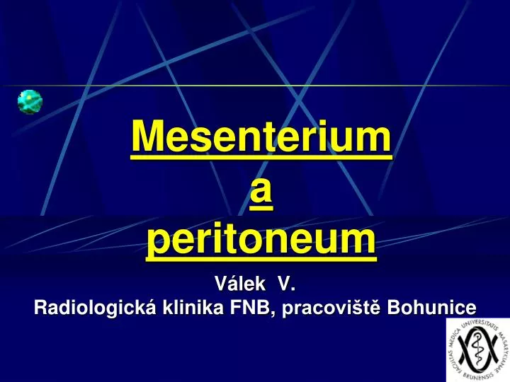 mesenterium a peritoneum