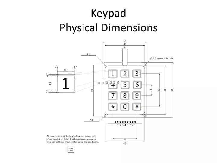 keypad physical dimensions
