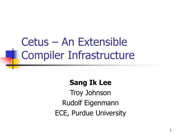 cetus an extensible compiler infrastructure