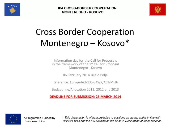 cross border cooperation montenegro kosovo