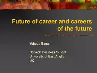 Future of career and careers of the future