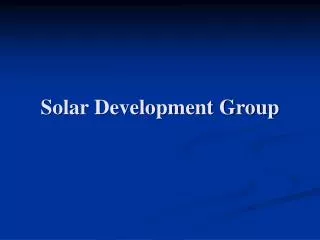 solar development group