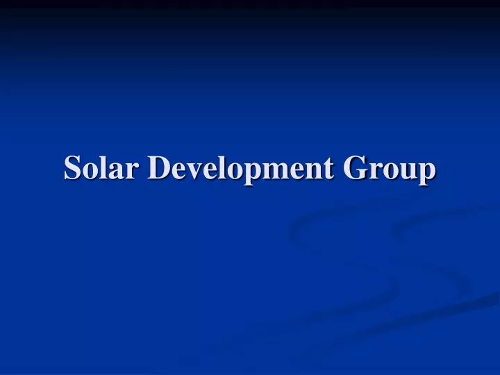 solar development group