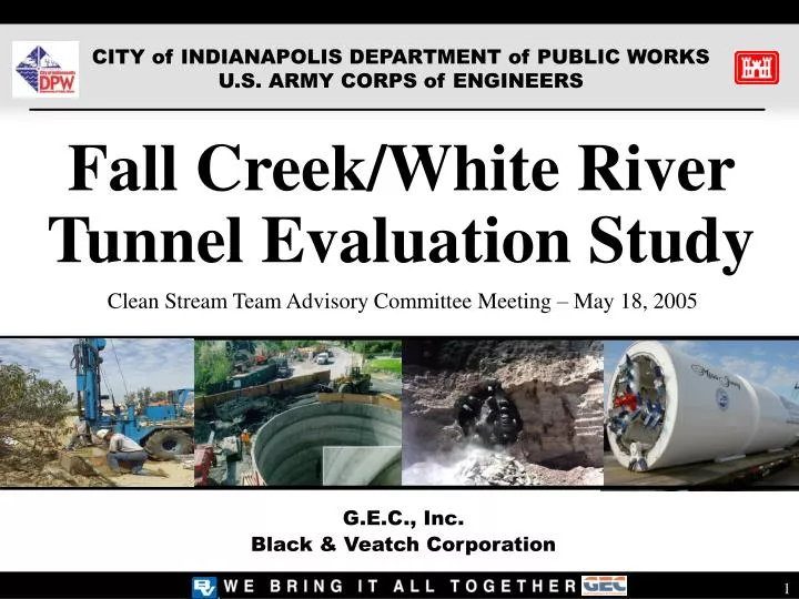fall creek white river tunnel evaluation study