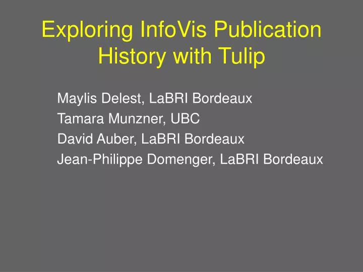exploring infovis publication history with tulip