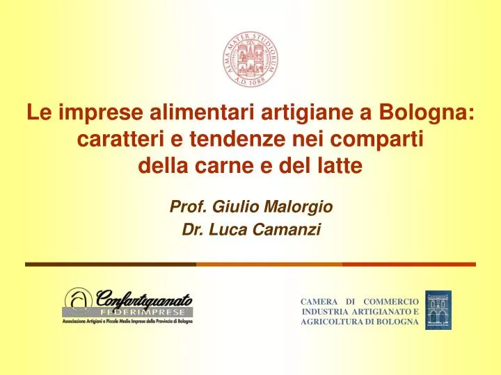 le imprese alimentari artigiane a bologna caratteri e tendenze nei comparti della carne e del latte