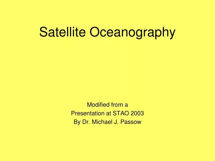 satellite oceanography