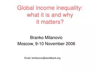 Global income inequality: what it is and why it matters?