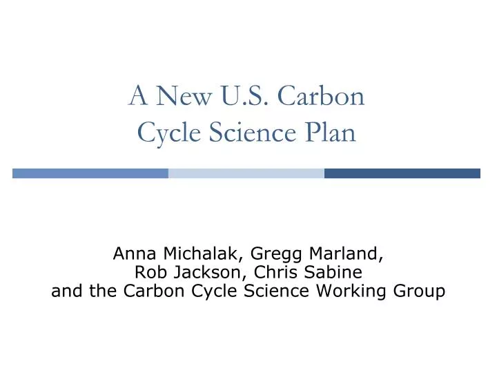 a new u s carbon cycle science plan