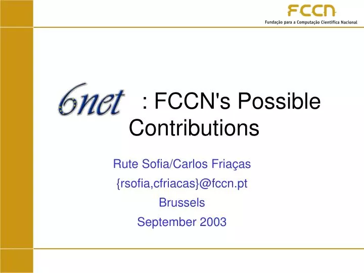 fccn s possible contributions