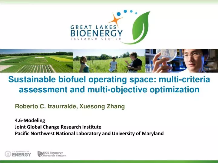 sustainable biofuel operating space multi criteria assessment and multi objective optimization
