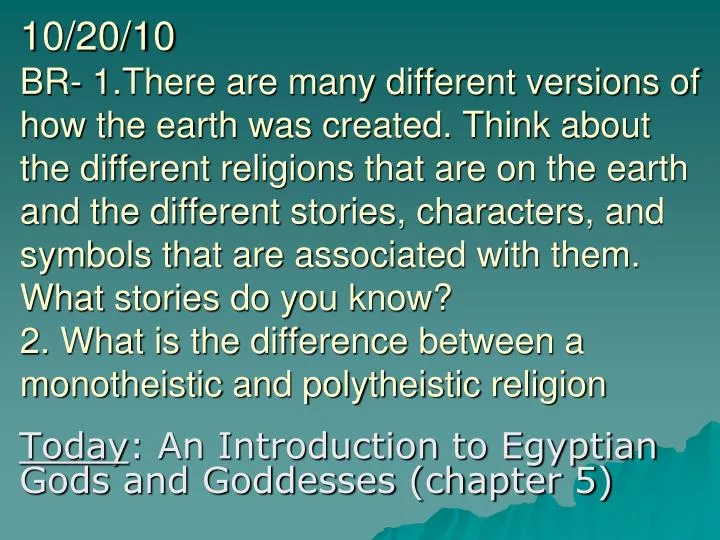 today an introduction to egyptian gods and goddesses chapter 5