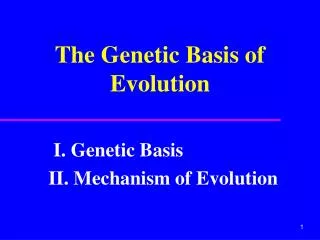 the genetic basis of evolution