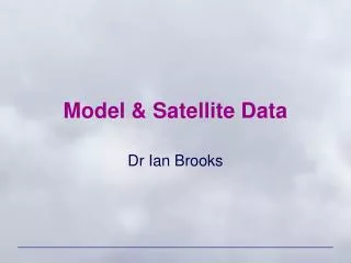Model &amp; Satellite Data