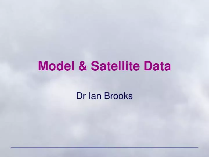 model satellite data