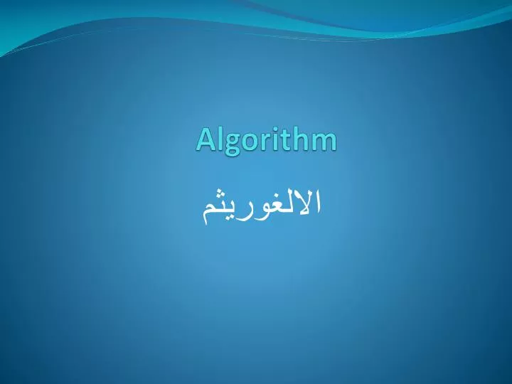 algorithm