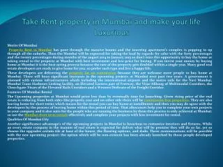 Take Rent property in Mumbai and make your life Luxurious