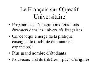 le fran ais sur objectif universitaire