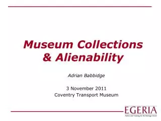 Museum Collections &amp; Alienability