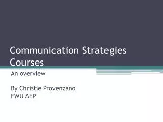 Communication Strategies Courses